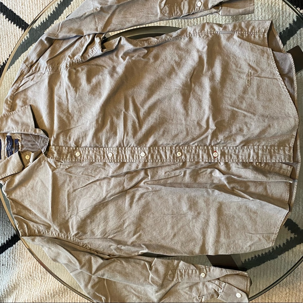 Tan Long-Sleeve Button-Down